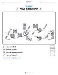 Maya-hiërogliefen afdrukbare werkblad voorbeeld