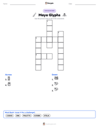 Maya Glyphs printable worksheet preview