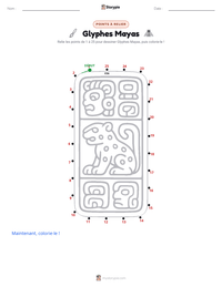 Aperçu de la feuille de travail imprimable Glyphes Mayas