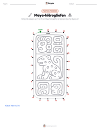 Maya-hiërogliefen afdrukbare werkblad voorbeeld