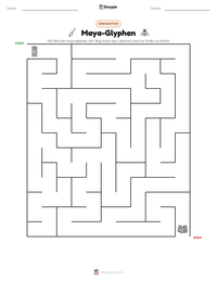 Maya-Glyphen druckbare Arbeitsblatt Vorschau