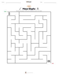 Maya Glyphs printable worksheet preview