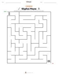 Aperçu de la feuille de travail imprimable Glyphes Mayas