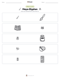 Maya-Glyphen druckbare Arbeitsblatt Vorschau