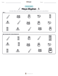 Maya-Glyphen druckbare Arbeitsblatt Vorschau