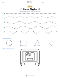 Maya Glyphs printable worksheet preview