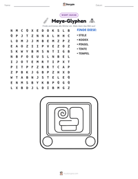 Maya-Glyphen druckbare Arbeitsblatt Vorschau