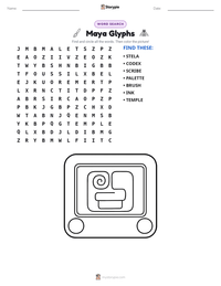 Maya Glyphs printable worksheet preview