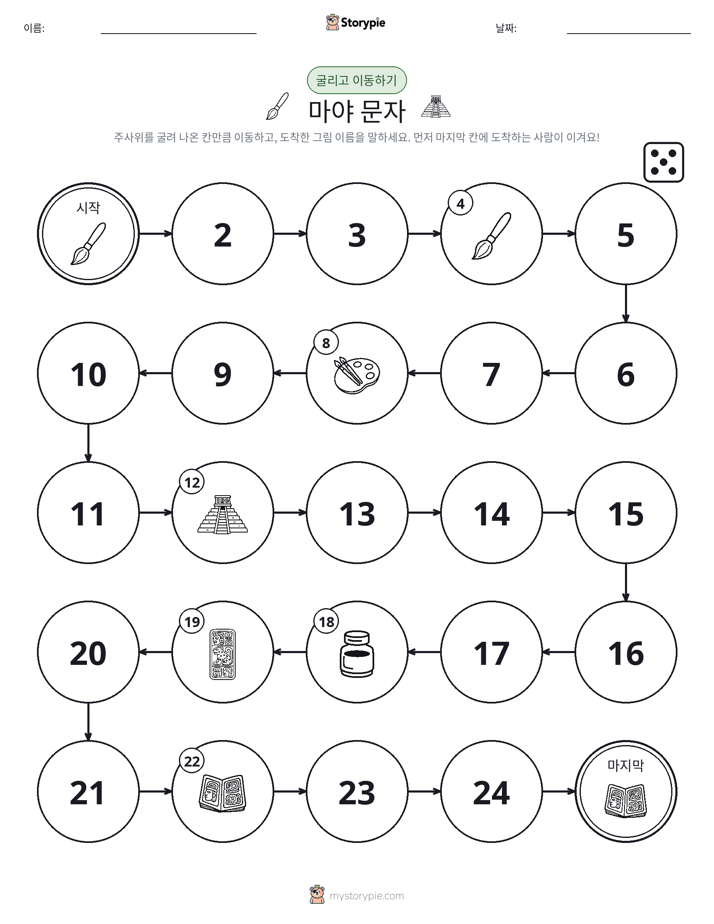 주사위 굴리고 이동하기 게임