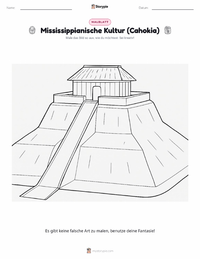 Mississippi-Kultur (Cahokia) Malvorlage für Kinder