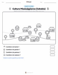 Aperçu de la feuille de travail imprimable Culture mississippienne (Cahokia)
