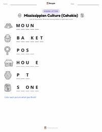 Mississippian Culture (Cahokia) printable worksheet preview