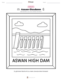 Assuan-Staudamm druckbare Arbeitsblatt Vorschau
