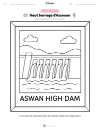 Aperçu de la feuille de travail imprimable Haut barrage d'Assouan