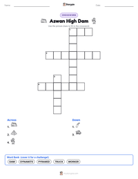Aswan High Dam printable worksheet preview