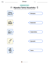 Podgląd drukowalnego arkusza ćwiczeń Wysoka Tama Asuańska