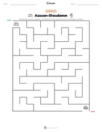 Assuan-Staudamm druckbare Arbeitsblatt Vorschau