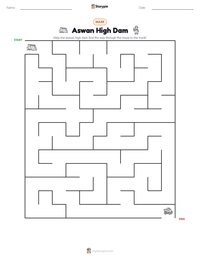 Aswan High Dam printable worksheet preview