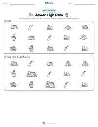 Aswan High Dam printable worksheet preview