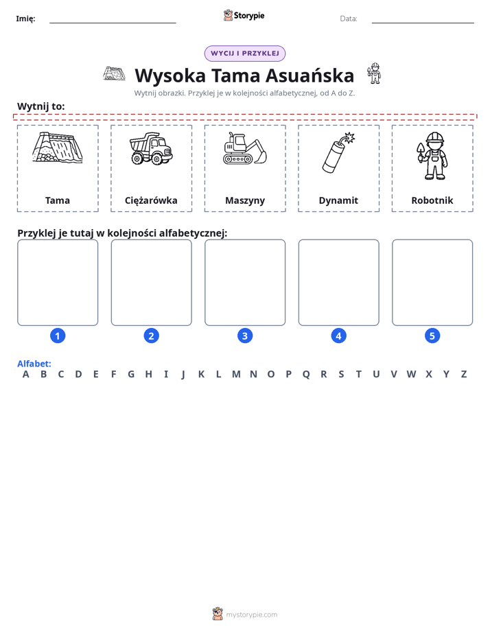 Wytnij i Wklej Alfabet
