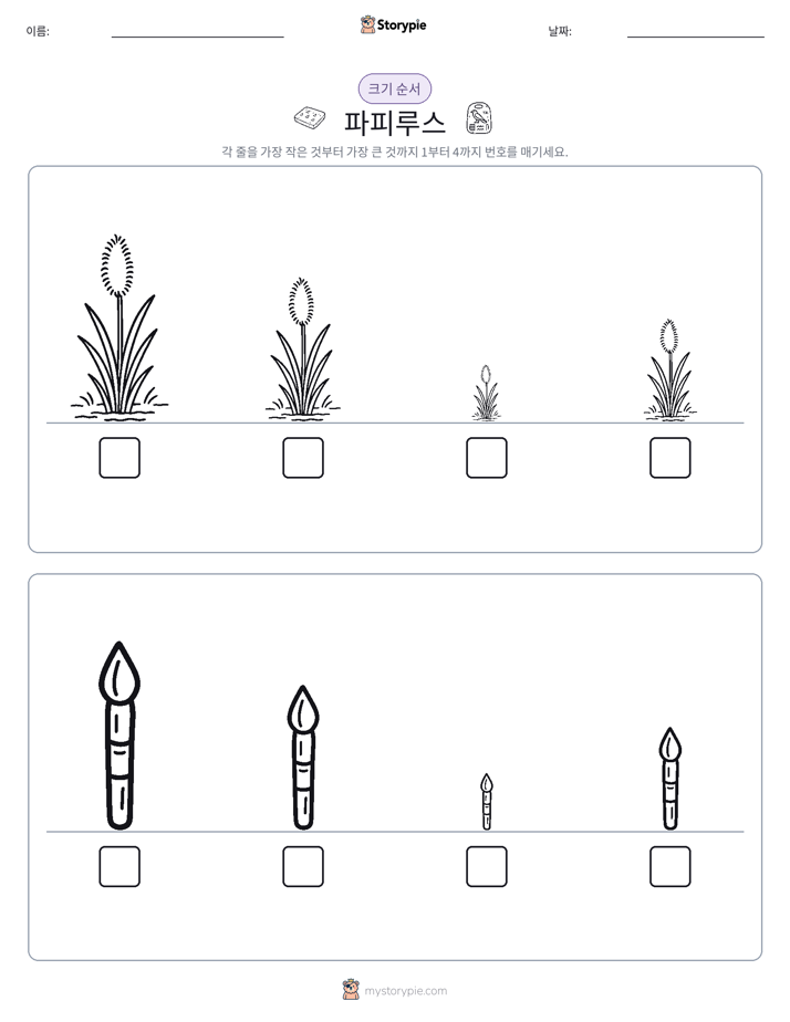 크기 순서