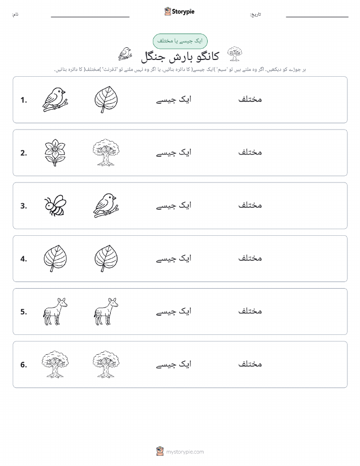 ایک جیسا یا مختلف