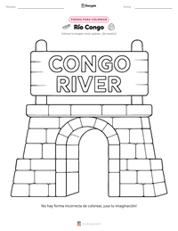 Página para colorear de Río Congo para niños