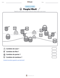 Aperçu de la feuille de travail imprimable Peuple Mbuti