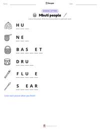 Mbuti people printable worksheet preview