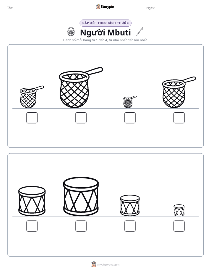 Thứ Tự Kích Thước