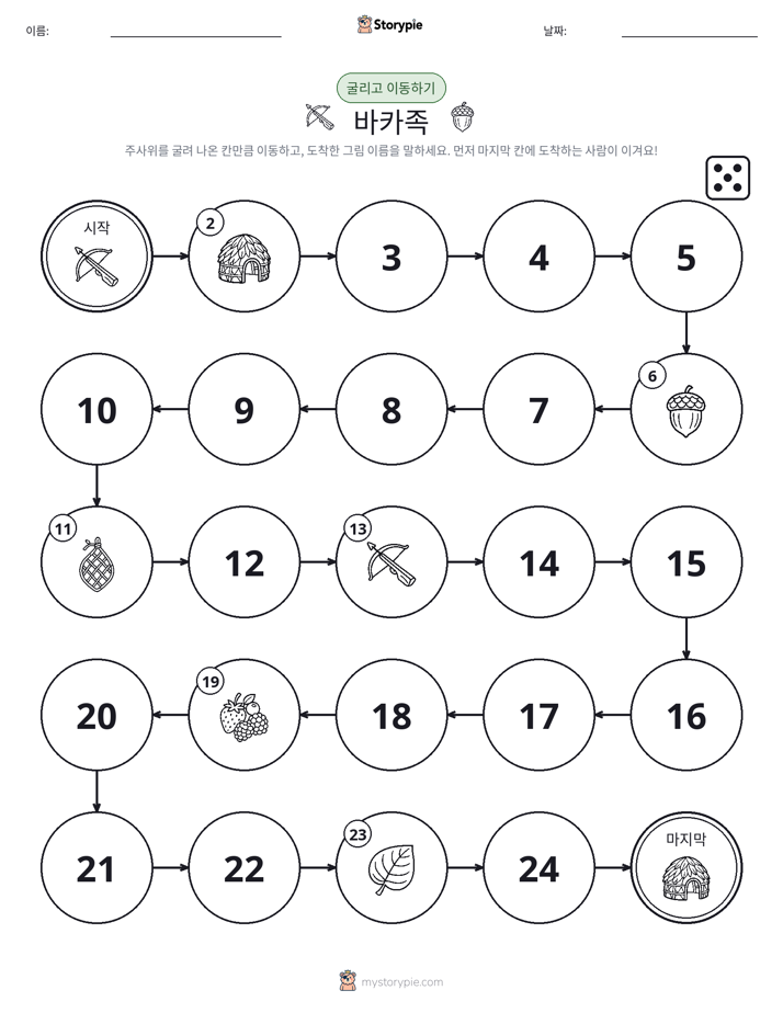 주사위 굴리고 이동하기 게임