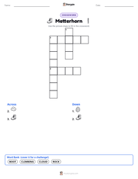Matterhorn printable worksheet preview