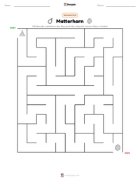 Matterhorn druckbare Arbeitsblatt Vorschau