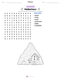 Matterhorn afdrukbare werkblad voorbeeld