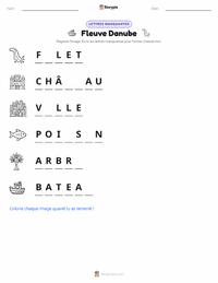 Aperçu de la feuille de travail imprimable Le Danube