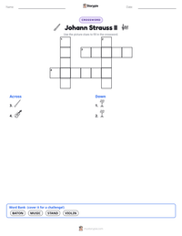 Johann Strauss II printable worksheet preview