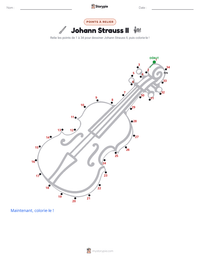 Aperçu de la feuille de travail imprimable Johann Strauss II