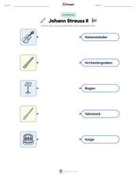 Johann Strauss II druckbare Arbeitsblatt Vorschau