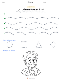 Johann Strauss II druckbare Arbeitsblatt Vorschau