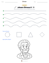 Prévia da folha de atividades imprimível Johann Strauss II
