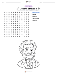 Johann Strauss II druckbare Arbeitsblatt Vorschau