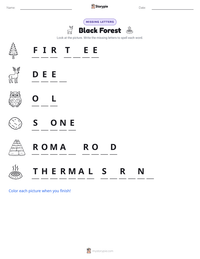 Black Forest printable worksheet preview