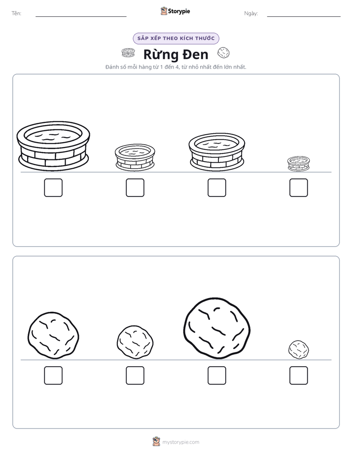 Thứ Tự Kích Thước