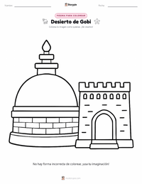 Página para colorear de Desierto de Gobi para niños