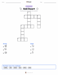 Gobi Desert printable worksheet preview