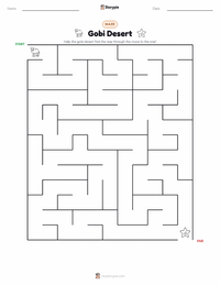 Gobi Desert printable worksheet preview