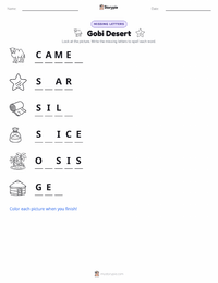 Gobi Desert printable worksheet preview