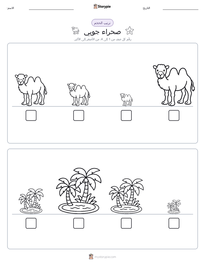 ترتيب الحجم