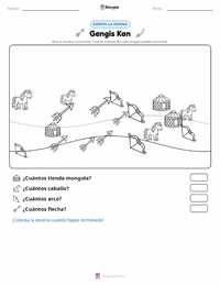 Vista previa de la hoja de trabajo imprimible de Gengis Kan