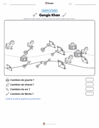 Aperçu de la feuille de travail imprimable Gengis Khan